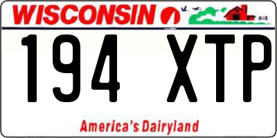 WI license plate 194XTP