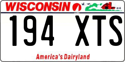 WI license plate 194XTS