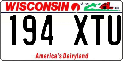 WI license plate 194XTU