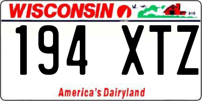 WI license plate 194XTZ
