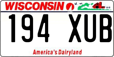 WI license plate 194XUB