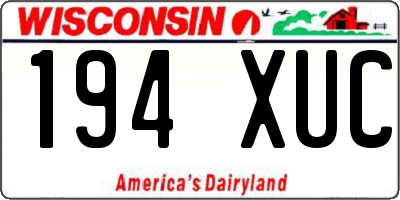 WI license plate 194XUC