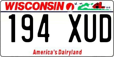 WI license plate 194XUD