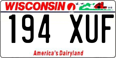 WI license plate 194XUF