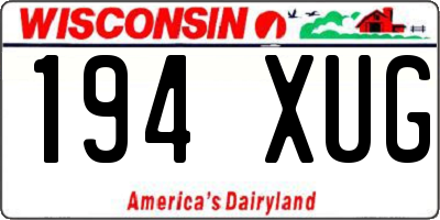 WI license plate 194XUG