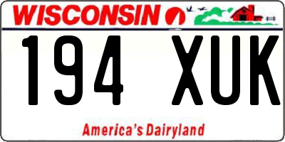 WI license plate 194XUK