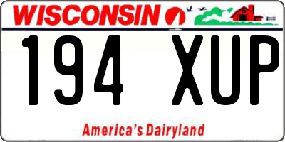 WI license plate 194XUP