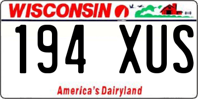 WI license plate 194XUS
