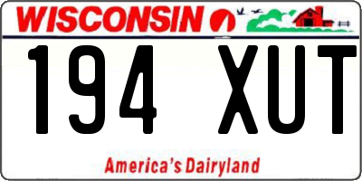 WI license plate 194XUT