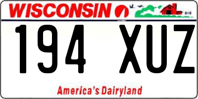 WI license plate 194XUZ