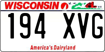 WI license plate 194XVG
