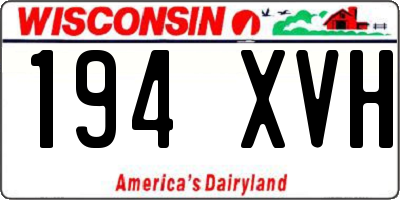 WI license plate 194XVH