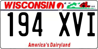 WI license plate 194XVI