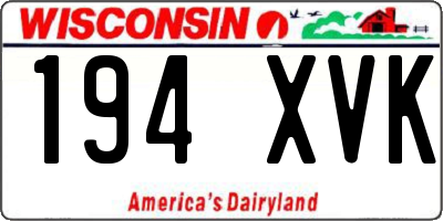 WI license plate 194XVK