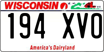 WI license plate 194XVO