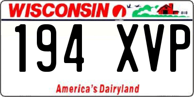 WI license plate 194XVP