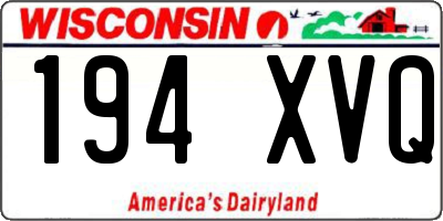 WI license plate 194XVQ