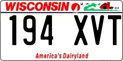 WI license plate 194XVT
