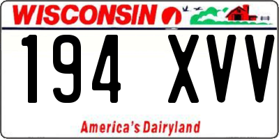 WI license plate 194XVV
