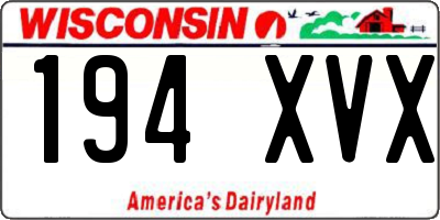 WI license plate 194XVX