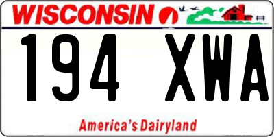 WI license plate 194XWA