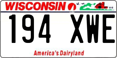 WI license plate 194XWE