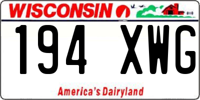 WI license plate 194XWG