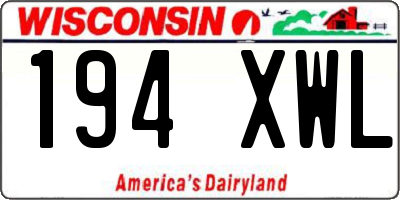 WI license plate 194XWL