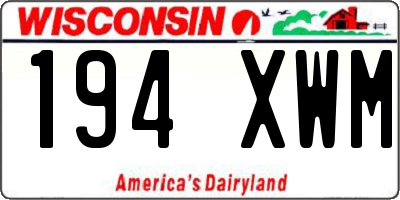 WI license plate 194XWM