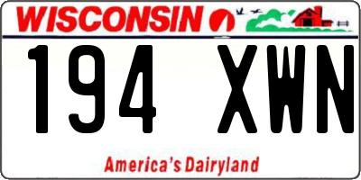 WI license plate 194XWN