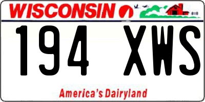 WI license plate 194XWS