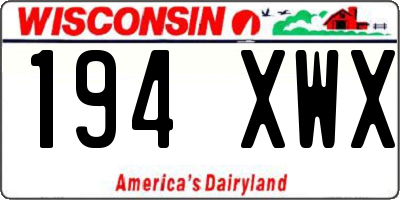 WI license plate 194XWX