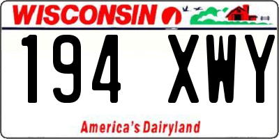 WI license plate 194XWY