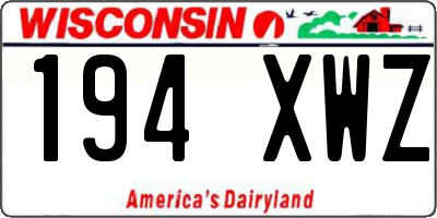 WI license plate 194XWZ