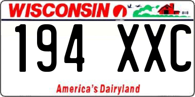 WI license plate 194XXC