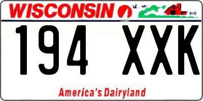 WI license plate 194XXK