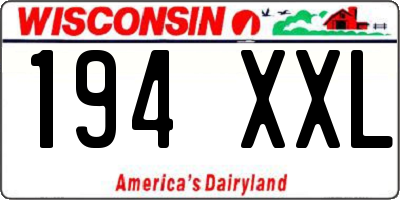 WI license plate 194XXL