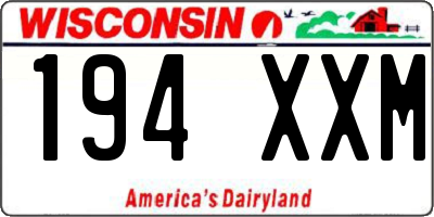 WI license plate 194XXM