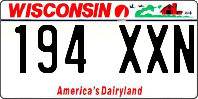 WI license plate 194XXN