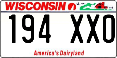 WI license plate 194XXO
