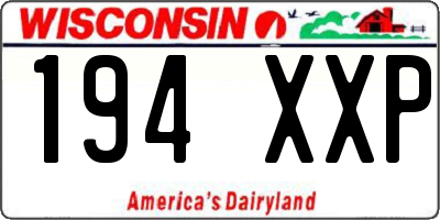 WI license plate 194XXP