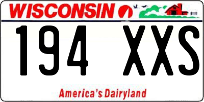 WI license plate 194XXS
