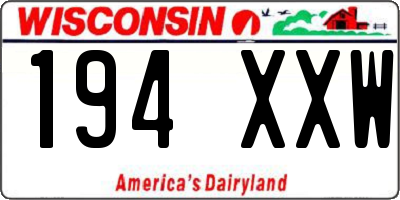 WI license plate 194XXW