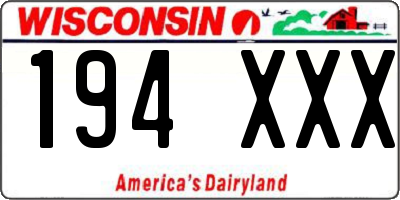 WI license plate 194XXX