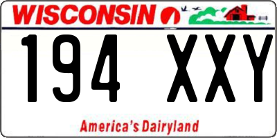 WI license plate 194XXY