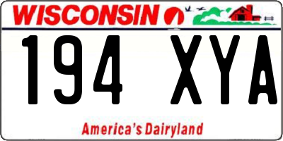 WI license plate 194XYA