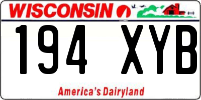 WI license plate 194XYB