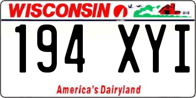 WI license plate 194XYI
