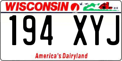 WI license plate 194XYJ