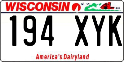 WI license plate 194XYK